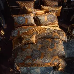 Luxe jacquard beddengoedset van satijn langstapelig katoen met elegante hoteluitstraling